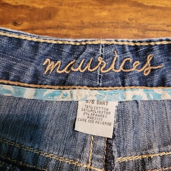 Maurices Jeans 6 S Curvy Flare Button Flap Thick Stitch Medium Light Stretch - Picture 5 of 11
